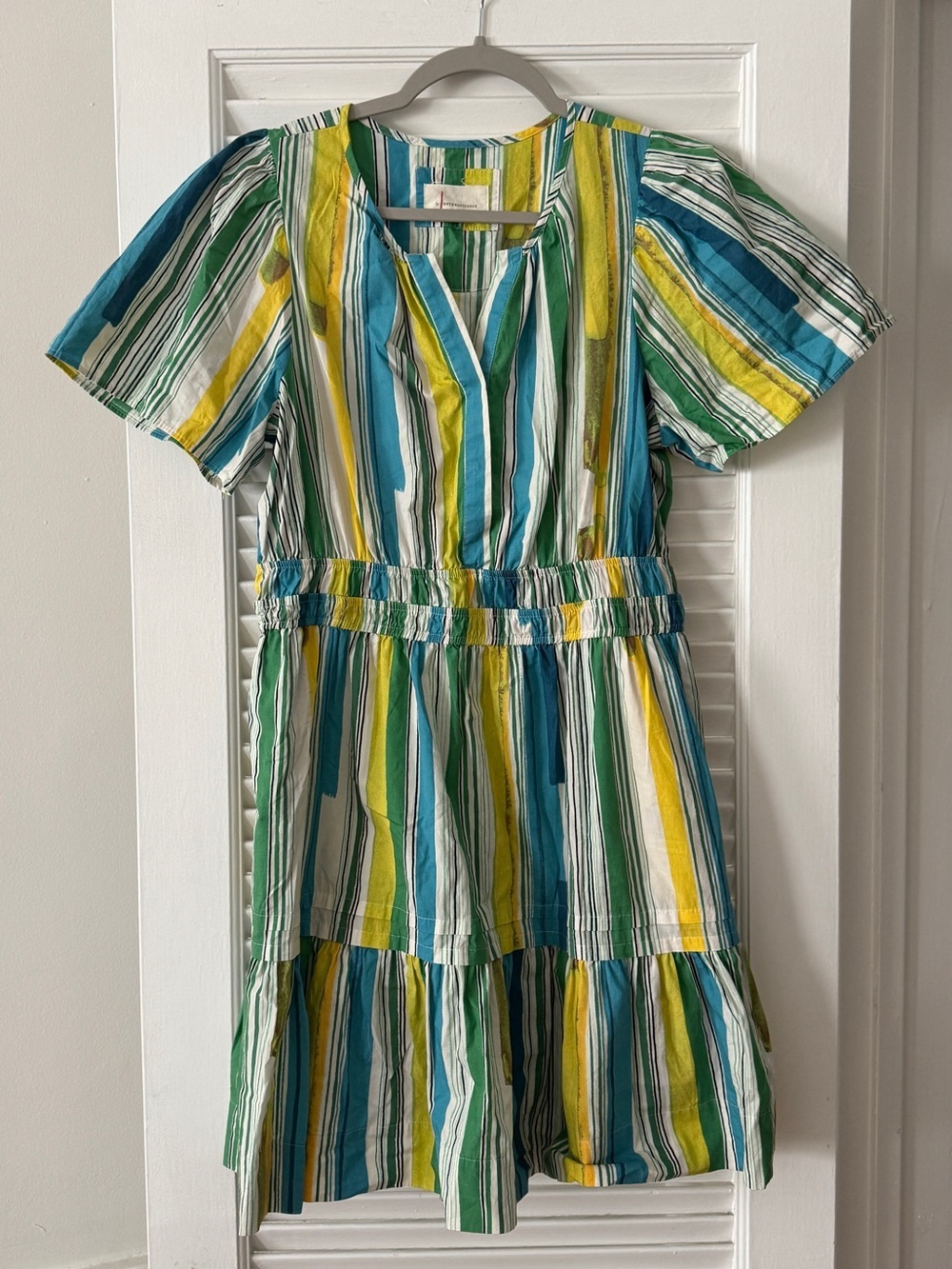 🌿 Anthropologie Striped Cotton Mini Dress